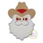 Cowboy Santa Face Applique | Machine Embroidery Designs by JuJu