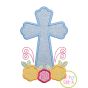 Itch 2 Stich Cross Roses Applique Digital Embroidery Machine Designs by JuJu