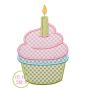 Cupcake with Candle Applique | Machine Embroidery Designs by JuJu