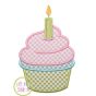 Cupcake with Candle Applique | Machine Embroidery Designs by JuJu