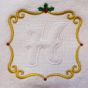 Elegant Christmas Embossed Monogram Alphabet Machine Embroidery Designs by JuJu