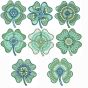 Ornamental Four Leaf Clovers Machine Embroidery Designs by JuJu