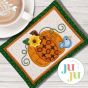 ITH Chunky Pumpkin And Bird Mug Rug | Machine Embroidery Designs by JuJu