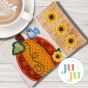 ITH Chunky Pumpkin And Sunflowers Mug Rug | Machine Embroidery Designs by JuJu