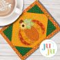 ITH Chunky Pumpkin Mug Rug | Machine Embroidery Designs by JuJu