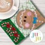 ITH Peeking Gingerbread Mug Rug | Machine Embroidery Designs by JuJu