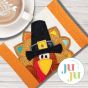 ITH Peeking Turkey Boy Mug Rug | Machine Embroidery Designs by JuJu