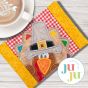 ITH Peeking Turkey Boy Mug Rug | Machine Embroidery Designs by JuJu