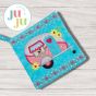 ITH Trailer With Flowers Pot Holder | Machine Embroidery Designs by JuJu