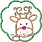 Reindeer Scallop | Machine Embroidery Designs by JuJu/ Stitch Away Applique 