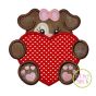 Dog With Heart Girl Applique | Machine Embroidery Designs by JuJu