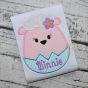 Egg Shaped Lamb Girl Applique | Machine Embroidery Designs by JuJu