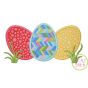 Itch 2 Stitch Egg Trio in Grass Digital Embroidery Machine Designs by JuJu
