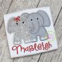 Elephant Pair Applique Digital Machine Embroidery Designs by JuJu