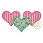 Fancy Heart Trio Applique | Machine Embroidery Designs by JuJu