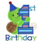 First Birthday Turtle Applique | Machine Embroidery Designs by JuJu