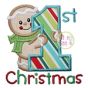 First Christmas Gingerbread Applique | Machine Embroidery Designs by JuJu