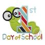 First School Day Worm Applique | Machine Embroidery Designs by JuJu
