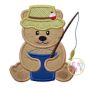 Fishing Bear 2 Applique | Machine Embroidery Designs by JuJu