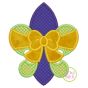 Fleur De Lis Big Bow Applique | Machine Embroidery Designs by JuJu
