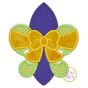 Fleur De Lis Big Bow Applique | Machine Embroidery Designs by JuJu