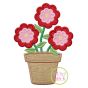 Flower Trio in Pot Applique | Machine Embroidery Designs by JuJu