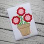 Flower Trio in Pot Applique | Machine Embroidery Designs by JuJu