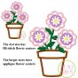 Flower Trio in Pot Applique | Machine Embroidery Designs by JuJu