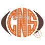 Football Monogram Frame Applique | Machine Embroidery Designs by JuJu