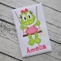 Froggie in the Swing Girl Applique | Machine Embroidery Designs by JuJu