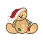 Fuzzy Christmas Teddy Bear Applique Machine Embroidery Designs by JuJu 