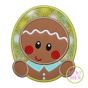 Gingerbread Oval Boy Applique | Machine Embroidery Designs by JuJu