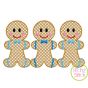 Gingerbread Boy Trio Motif Embroidery | Machine Embroidery Designs by JuJu