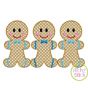 Gingerbread Boy Trio Motif Embroidery | Machine Embroidery Designs by JuJu