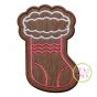 Gingerbread Cookie Girly Stocking Applique | Machine Embroidery Designs by JuJu