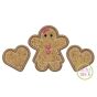 Gingerbread Girl Hearts Trio Applique | Machine Embroidery Designs by JuJu