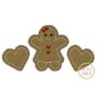Gingerbread Girl Hearts Trio Zig Zag Applique | Machine Embroidery Designs by JuJu