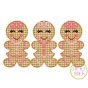 Gingerbread Girl Trio Motif Embroidery | Machine Embroidery Designs by JuJu
