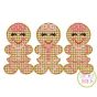 Gingerbread Girl Trio Motif Embroidery | Machine Embroidery Designs by JuJu