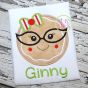 Gingerbread Glasses Girl Applique | Machine Embroidery Designs by JuJu