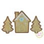 Gingerbread House Trees Trio Applique | Machine Embroidery Designs by JuJu