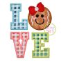 Gingerbread Girl LOVE Applique | Machine Embroidery Designs by JuJu