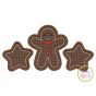 Gingerbread Man Stars Trio Applique | Machine Embroidery Designs by JuJu