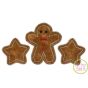 Gingerbread Man Stars Trio Zig Zag Applique | Machine Embroidery Designs by JuJu