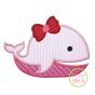 Girly Whale Applique | Machine Embroidery Designs by JuJu