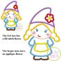 Gnome Girl Applique | Machine Embroidery Designs by JuJu