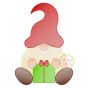 Gnome with Gift Sketch Embroidery | Machine Embroidery Designs by JuJu