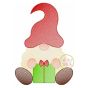 Gnome with Gift Sketch Embroidery | Machine Embroidery Designs by JuJu