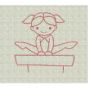 Cute Gymnasts Redwork Machine Embroidery Designs by JuJu