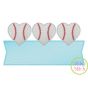 Heart Baseball Trio Banner Sketch Embroidery Design | Machine Embroidery Designs by JuJu